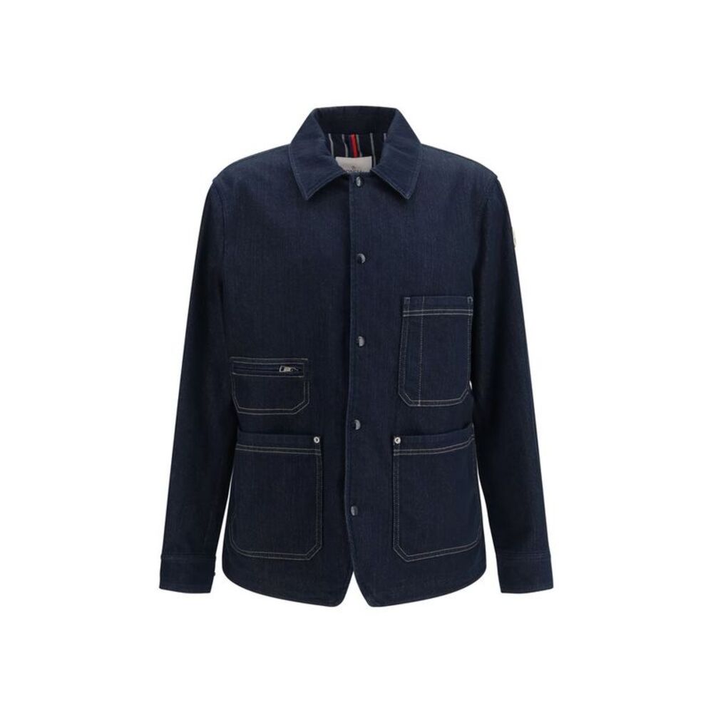 Moncler Blue Cotton Denim Men's Jacket